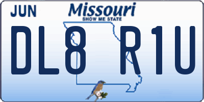 MO license plate DL8R1U
