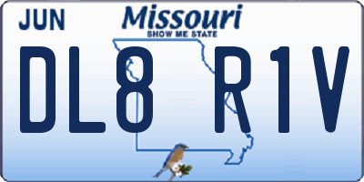 MO license plate DL8R1V