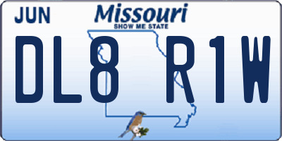 MO license plate DL8R1W