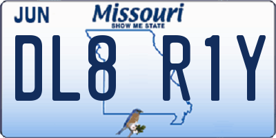 MO license plate DL8R1Y