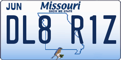 MO license plate DL8R1Z