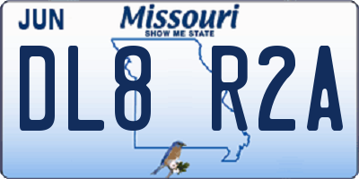 MO license plate DL8R2A