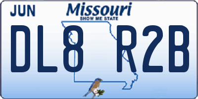 MO license plate DL8R2B