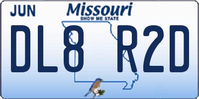 MO license plate DL8R2D