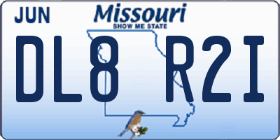 MO license plate DL8R2I