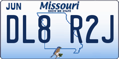 MO license plate DL8R2J