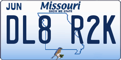 MO license plate DL8R2K