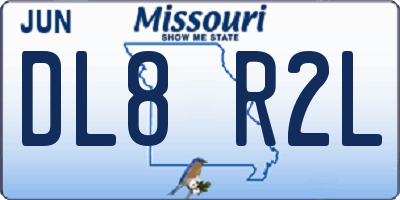 MO license plate DL8R2L