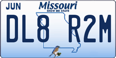 MO license plate DL8R2M