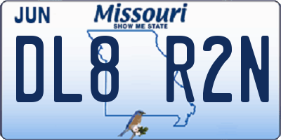 MO license plate DL8R2N
