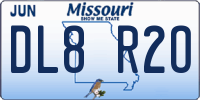 MO license plate DL8R2O