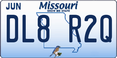 MO license plate DL8R2Q