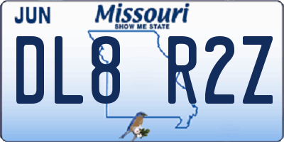 MO license plate DL8R2Z
