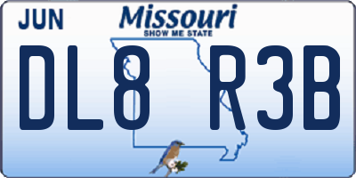 MO license plate DL8R3B