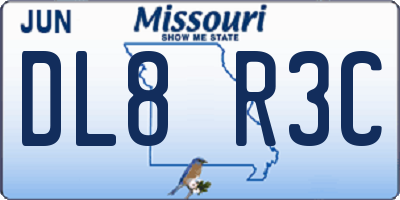 MO license plate DL8R3C
