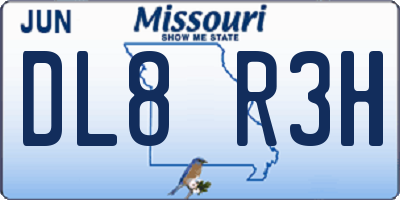 MO license plate DL8R3H