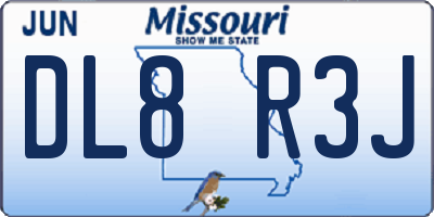 MO license plate DL8R3J