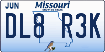 MO license plate DL8R3K
