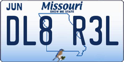 MO license plate DL8R3L
