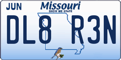 MO license plate DL8R3N