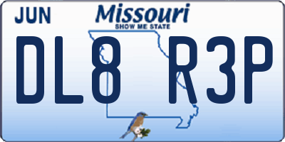MO license plate DL8R3P