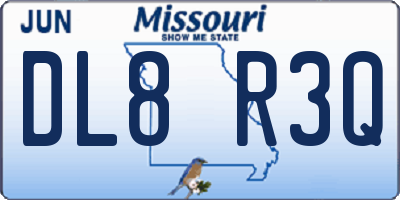 MO license plate DL8R3Q