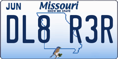 MO license plate DL8R3R