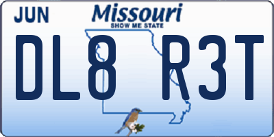 MO license plate DL8R3T