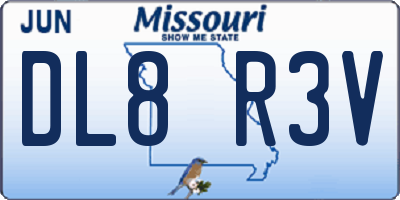 MO license plate DL8R3V