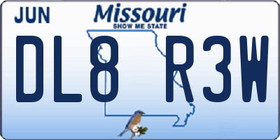 MO license plate DL8R3W