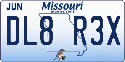 MO license plate DL8R3X