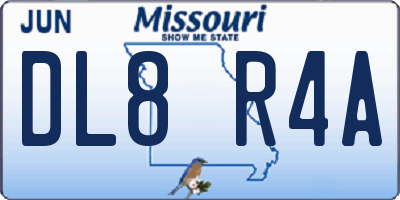 MO license plate DL8R4A
