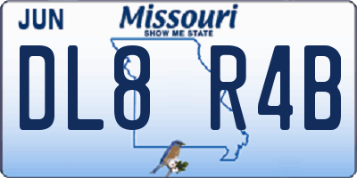 MO license plate DL8R4B