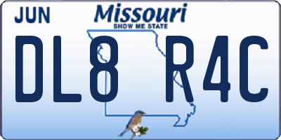 MO license plate DL8R4C