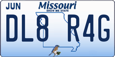MO license plate DL8R4G