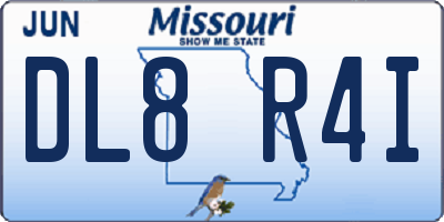 MO license plate DL8R4I