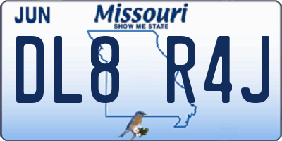MO license plate DL8R4J