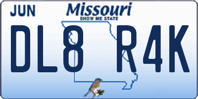 MO license plate DL8R4K