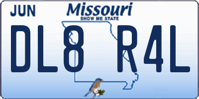 MO license plate DL8R4L