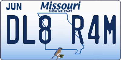 MO license plate DL8R4M