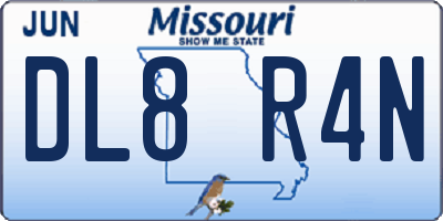 MO license plate DL8R4N