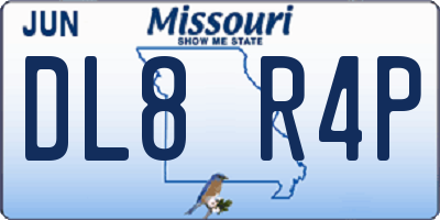 MO license plate DL8R4P