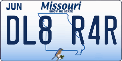 MO license plate DL8R4R