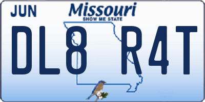 MO license plate DL8R4T