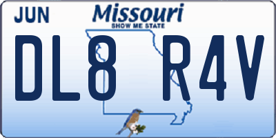 MO license plate DL8R4V