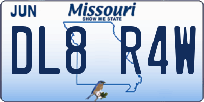 MO license plate DL8R4W