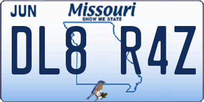 MO license plate DL8R4Z