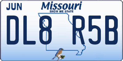 MO license plate DL8R5B