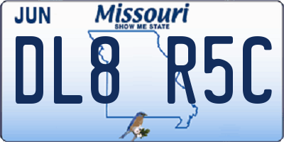 MO license plate DL8R5C