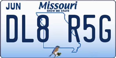MO license plate DL8R5G